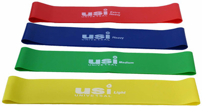 usi Fitness Loop Exercise Set of 4 Mini Resistance Strength Workout Stretch Resistance Tube(Multicolor)