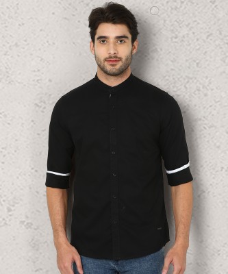 METRONAUT Men Solid Formal Black Shirt