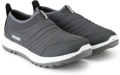 ASIAN Asian Prime-02 laceless sports shoes for men | Latest Stylish Casual sneakers for men without laces | running shoes for boys | Slip on grey shoes for running, walking, gym, trekking & party Casuals For Men