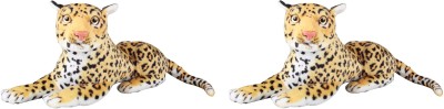 FERVENT CHEETAH STUFFED SOFT TOY (pack of 2)  - 18 cm(Gold)