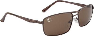 Clark N' Palmer Rectangular Sunglasses(For Men & Women, Brown)