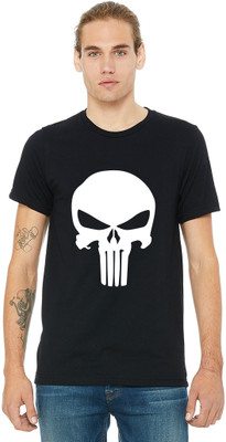 Emmature Printed Men Round Neck Black T-Shirt