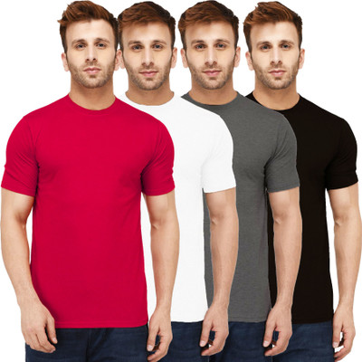 New Trends Collection Self Design, Solid Men Round Neck Multicolor T-Shirt
