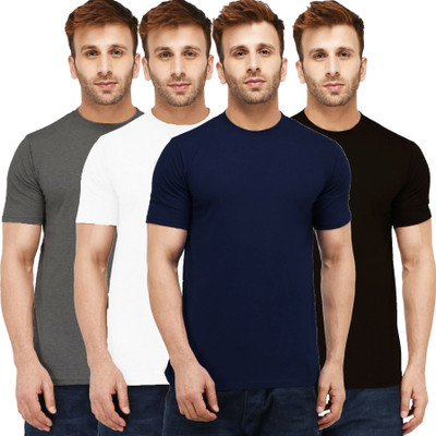 New Trends Collection Self Design, Solid Men Round Neck Multicolor T-Shirt