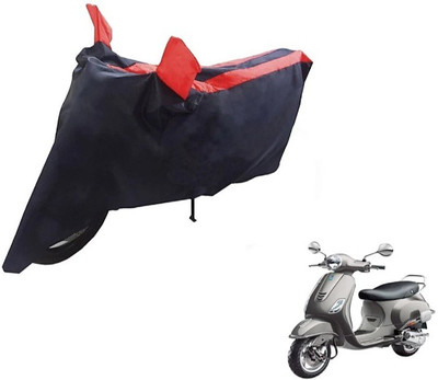 ELECTRIBLES Two Wheeler Cover for Piaggio(Vespa LX, Black, Red)