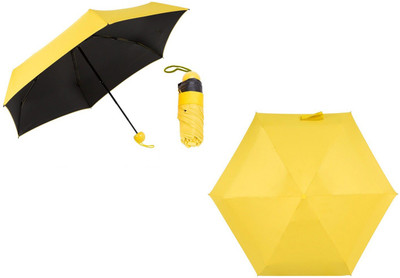 eDUST Ultra Mini UV Coated 4-Fold Travel Capsule Umbrella(Yellow)