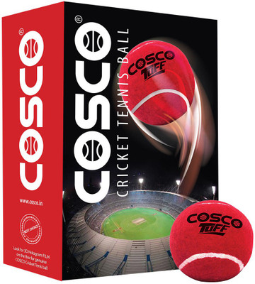 COSCO Tuff Cricket Tennis Ball(Standard, Pack of 6, Red)