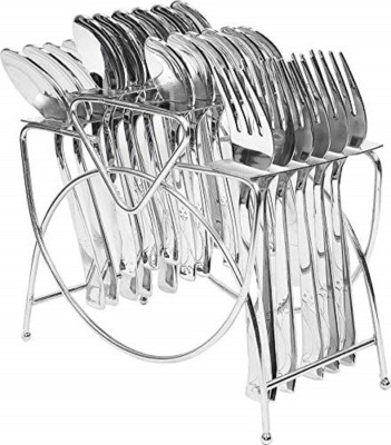 WOMS Stainless Steel Spoon stand / rack Steel Cutlery Set(Pack of 24)