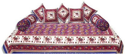 Casanest Cotton Abstract Diwan Set(Multicolor)