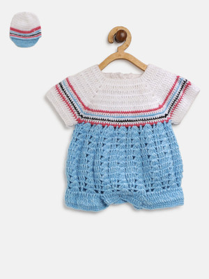 CHUTPUT Baby Boys & Baby Girls Casual Romper Cap(Blue)