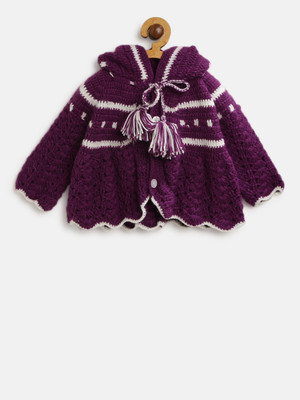 CHUTPUT Girls Midi/Knee Length Casual Dress(Purple, Full Sleeve)