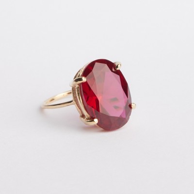 GALAXY ASTRO Ruby Ring Certified Manik Astrological Stone Stone Ruby Gold Plated Ring