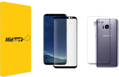 Midkart Edge To Edge Tempered Glass for Samsung Galaxy S8 Full Glue & Back Plastic Screen Protector with Accurate Touch & Case Friendly(Pack of 1)