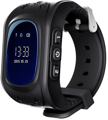 SeTracker GPS Tracker Smart Watch for Kids Silver Smartwatch(Black Strap...