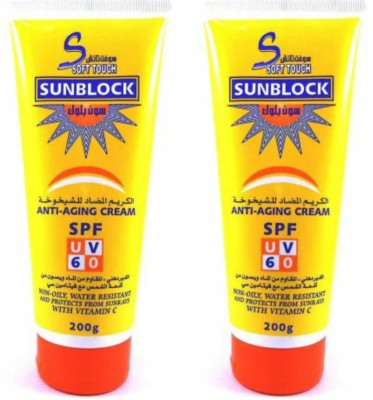 Soft Touch Sunscreen - SPF 60 PA++ Sunblock Anti-Ageing cream with UV 60(400 g)