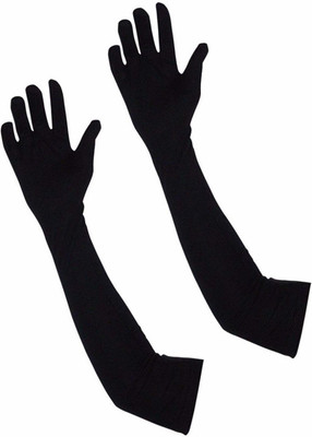 New Vastra Lok Cotton Arm Sleeve For Women(L, Black)