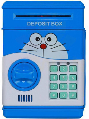 amisha gift gallery Doraemon Money Safe Kids Piggy Savings ATM Bank with Electronic Lock Coin Bank(Blue)