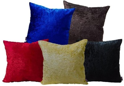 indoAmor Velvet Cushions Cover(Pack of 5, 40 cm*40 cm, Multicolor)