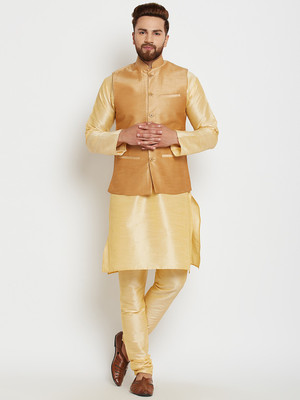 Royal Heritage Men Kurta Churidar Ethnic Jacket Set