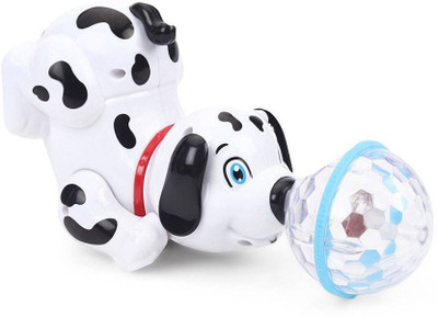 KOMAL Cute Dancing Dog Toy with Reflected 3D Lights & Wonderful Music for(White)