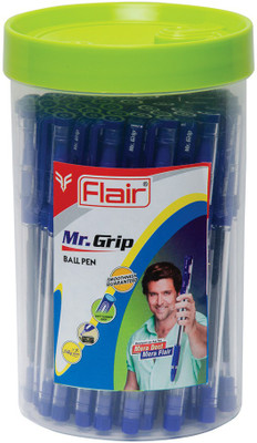 FLAIR Mr.Grip Jar of Ball Pen(Pack of 50, Ink Color - Blue, Clear)