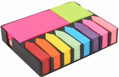 R H lifestyle STICKY NOTES 200 Sheets Sticky Note memo pad Bright neon Colors with 4 Sticky Note pad and 8 Page Marker Arrow Flags, 10 Colors(Multicolor)