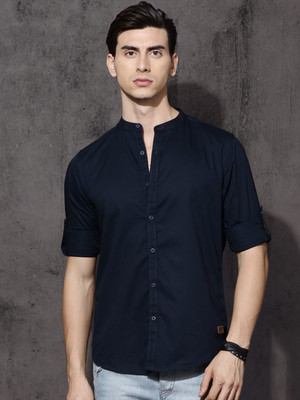Roadster Men Solid Casual Dark Blue Shirt