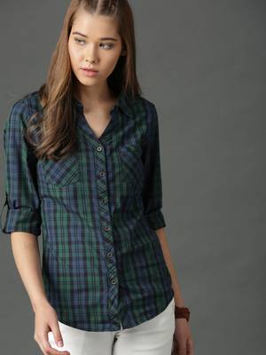 Roadster women's checkered casual shirt deals