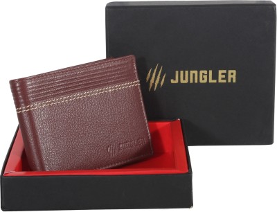 Jungler Men Casual Brown Genuine Leather Wallet(8 Card Slots)