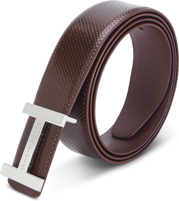 TOMMY HILFIGER Men Casual Brown Genuine Leather Belt