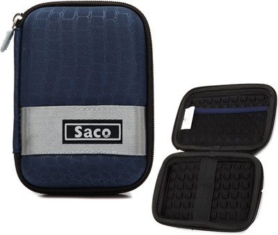 Saco Pouch for Sony2TB�External�Hard�Disk(CasingCaseCoverEnclosureBagSleevewallet)(Black,ArtificialLeather)(Blue)