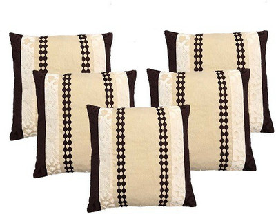 MS Enterprises Velvet Cushions Cover(Pack of 5, 40 cm*40 cm, White)