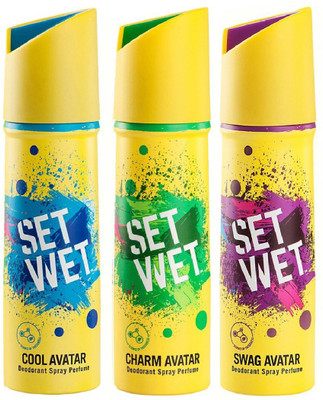 Set Wet Cool, Charm and Swag Avatar Deodorant Spray - For Men (450 ml ...