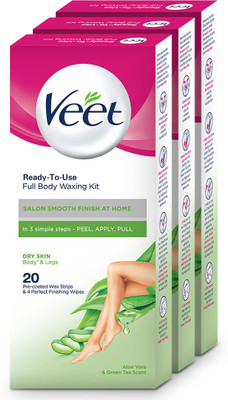 

Veet Dry Skin Full Body Waxing Kit Strips(60 Strips, Set of 3)