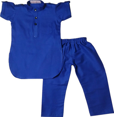 harshvardhanmart Boys Festive & Party Kurta and Pyjama Set(Blue Pack of 1)