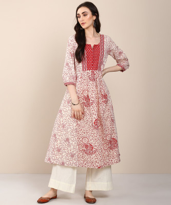 biba-women-printed-flared-kurtawhite