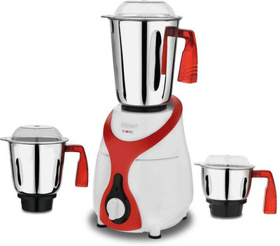

LESCO Iconic 1000 W Mixer Grinder(White, Red, 3 Jars), Red;white