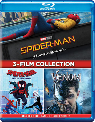 

3-Movies Collection: Spider-Man: Homecoming + Spider-Man: Into the Spider-Verse + Venom (3-Disc)(Blu-ray English)