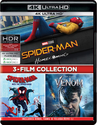 

3-Movies Collection: Spider-Man: Homecoming + Spider-Man: Into the Spider-Verse + Venom (4K UHD) (3-Disc)(4K(UHD) Blu-ray English)