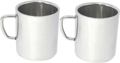 bartan hub double walled Stainless Steel Coffee Mug(200 ml, Pack of 2)