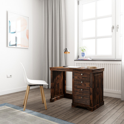 Flipkart Perfect Homes Sheesham Wood Solid Wood Study Table(Free Standing, Finish Color - Teak)