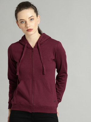 Roadster Full Sleeve Solid Women Sweatshirt