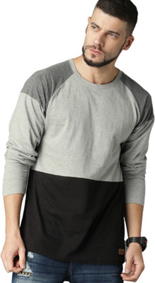FASHNET Colorblock Men Round Neck Multicolor T-Shirt