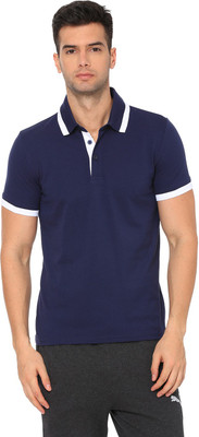PUMA Colorblock Men Polo Neck Blue T-Shirt