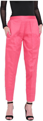 RIVI Regular Fit Women Pink Trousers