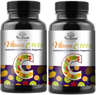 VEDA MAXX Vitamin-C Capsules 1000mg Pack of 2(2 x 60 Tablets)