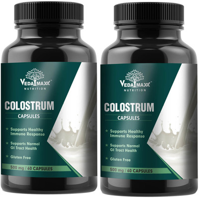 VEDA MAXX Cow Colostrum Capsules Supplement Pack of 2(2 x 60 Tablets)