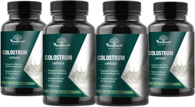 VEDA MAXX Cow Colostrum Capsules Supplement Pack of 4(4 x 60 Tablets)