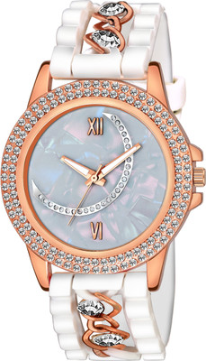 COSMIC Half Moon Diamond Studded Big Size Dial Ladies Analog Watch - For Women