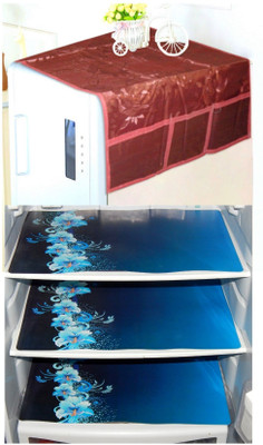 LooMantha Refrigerator  Cover(Width: 53 cm, Multicolor)